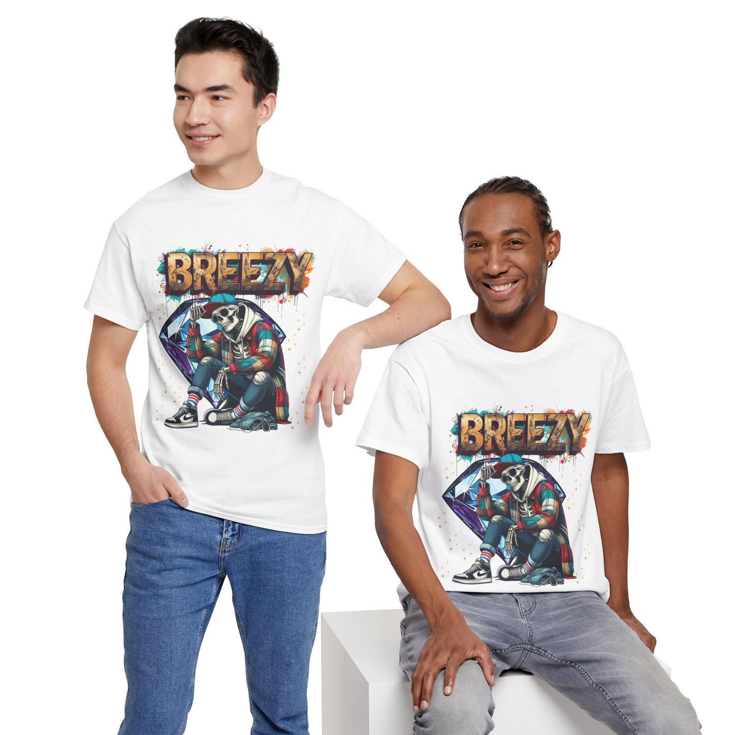 Urban Art Unisex Tee - 'BREEZY' Graphic, Hip-Hop Fashion, Streetwear Style, Casual Attire, Gift for Teens, Festival Outfit