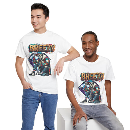 Urban Art Unisex Tee - 'BREEZY' Graphic, Hip-Hop Fashion, Streetwear Style, Casual Attire, Gift for Teens, Festival Outfit