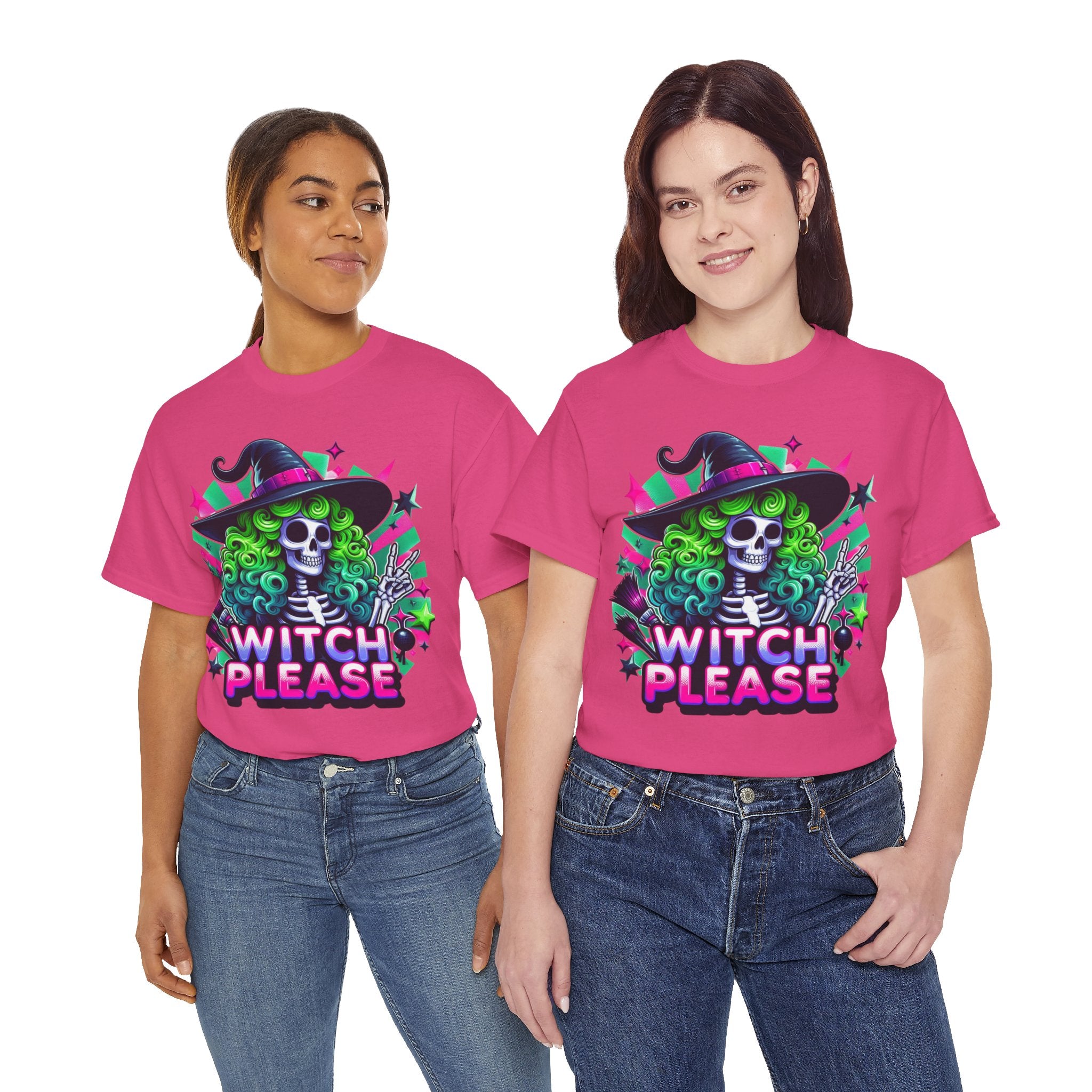 Witch Please Unisex Heavy Cotton Tee, Halloween Shirt, Spooky T-shirt, Unique Gift for Witches, Witchy Apparel