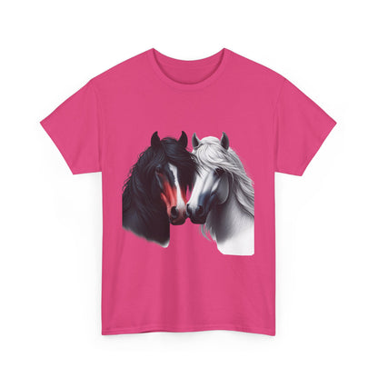 Black and White Horse Graphic Tee, Unisex T-Shirt, Equestrian Gift, Casual Wear, Horse Lover Apparel, Horse-Themed T-Shirt