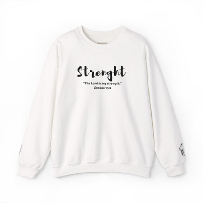 Strength Sweatshirt – The Lord Is My Strength Crewneck, Inspirational Christian Pullover, Faith-Based Unisex Apparel, Motivational Gift for Believers