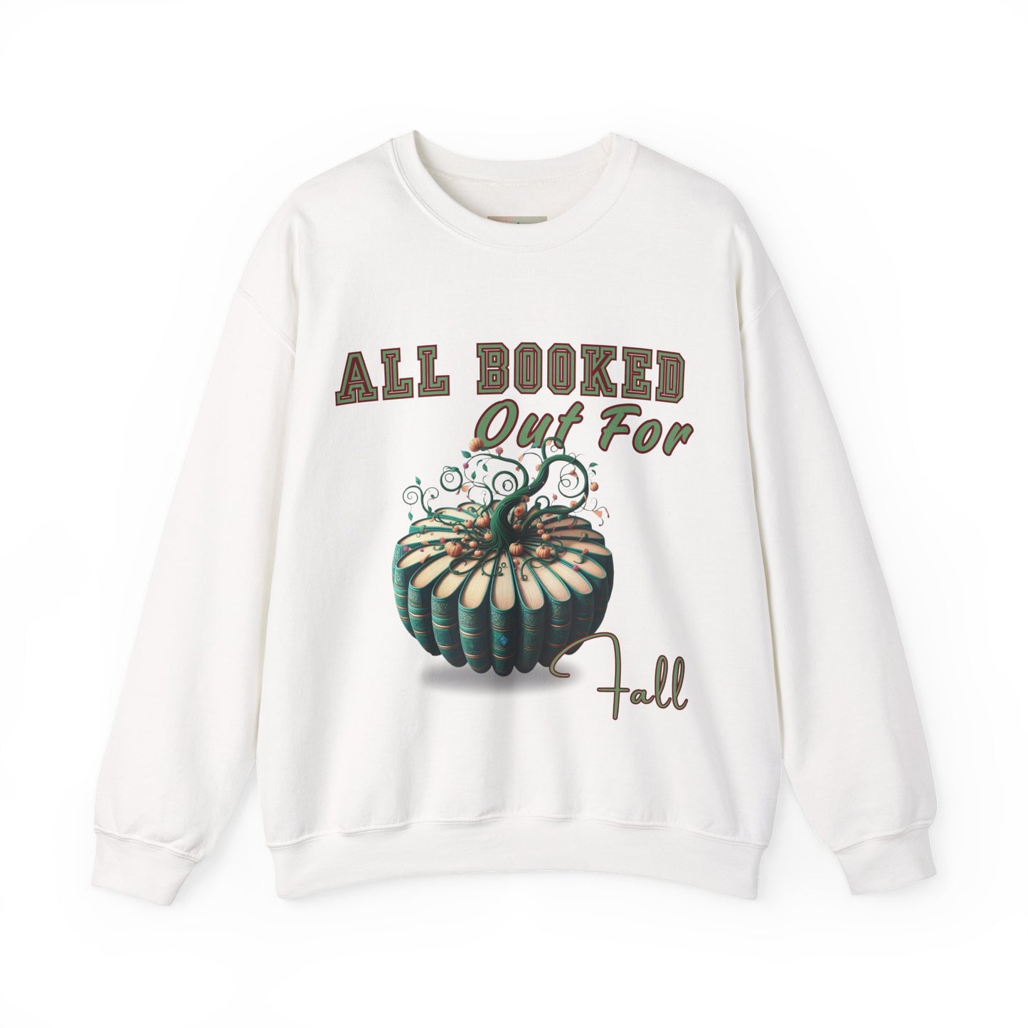 Fall-themed Crewneck Sweatshirt, Cozy Fall Fashion, Pumpkin Design, Perfect for Autumn, Unisex Sweatshirt, Book Lover Gift