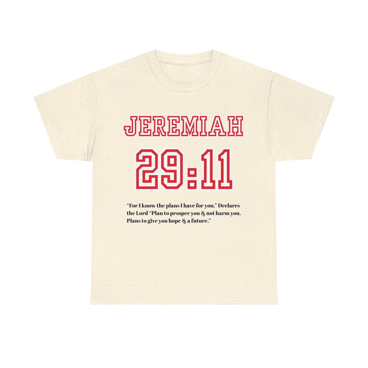 Jeremiah 29:11 Unisex Heavy Cotton Tee - Inspirational Faith Shirt, Christian Apparel, Hopeful Message, Gift for Believers, Casual Wear