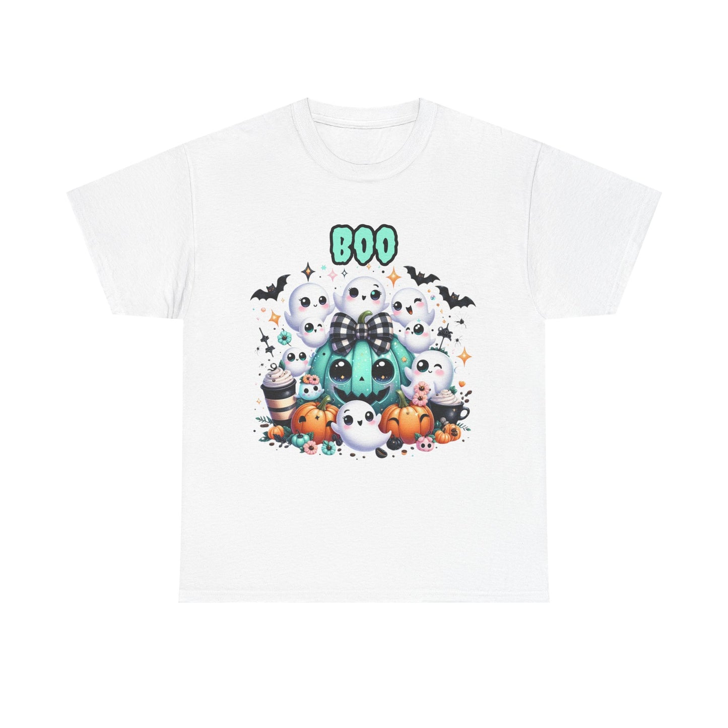 Halloween Boo Tee, Fun Spooky T-Shirt, Unisex Heavy Cotton, Cute Halloween Apparel, Ghost & Pumpkin Shirt, Seasonal Gift Idea