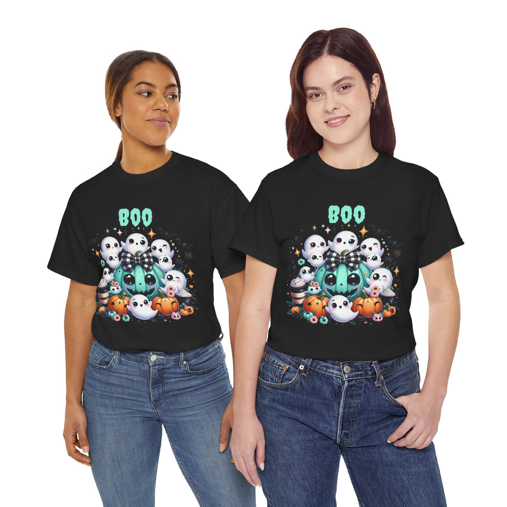 Halloween Boo Tee, Fun Spooky T-Shirt, Unisex Heavy Cotton, Cute Halloween Apparel, Ghost & Pumpkin Shirt, Seasonal Gift Idea