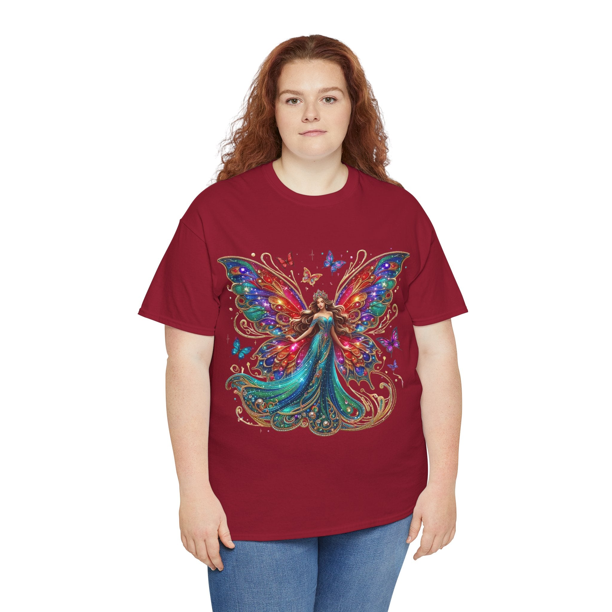Fantasy Fairy Unisex Heavy Cotton Tee - Enchanting Artwork for Nature Lovers, Magical Gift, Boho Style, Summer Fashion, Unique Tee