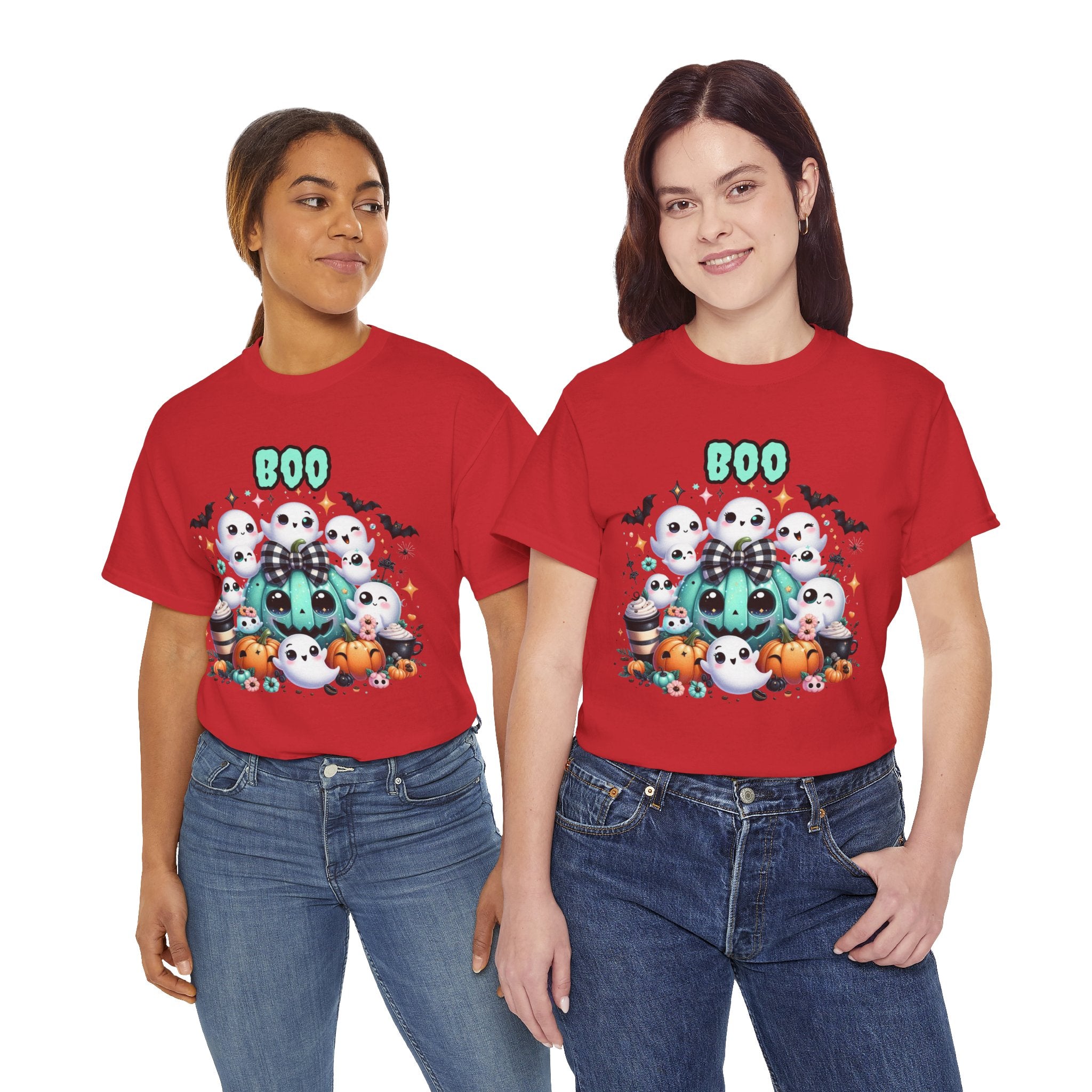 Halloween Boo Tee, Fun Spooky T-Shirt, Unisex Heavy Cotton, Cute Halloween Apparel, Ghost & Pumpkin Shirt, Seasonal Gift Idea