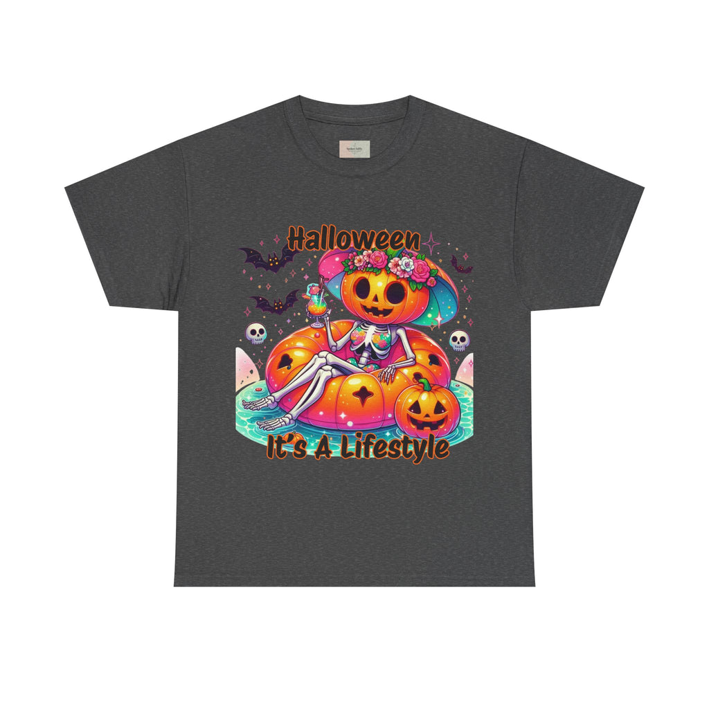 Halloween Lifestyle Unisex Heavy Cotton Tee, Spooky T-Shirt, Halloween Apparel, Festive Gift, Seasonal Wear