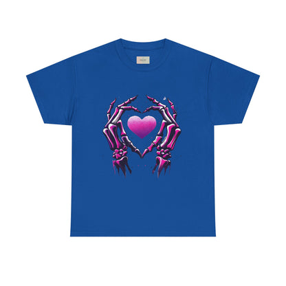 Skeleton Hands Heart Unisex Tee | Halloween Shirt, Gift for Gothic Lovers, Alternative Fashion, Casual Wear, Unique Graphic Tee