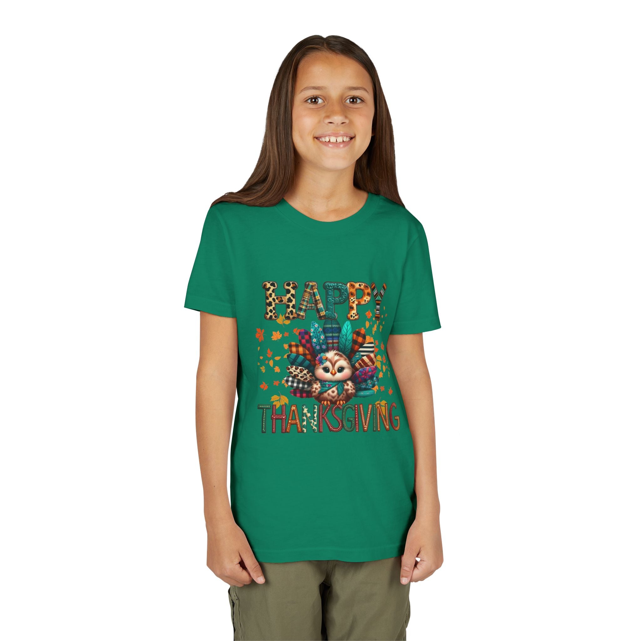 Thanksgiving Turkey Youth Tee, Kids Holiday Shirt, Autumn Graphic Tee, Family Thanksgiving Outfit, Cute Fall Apparel
