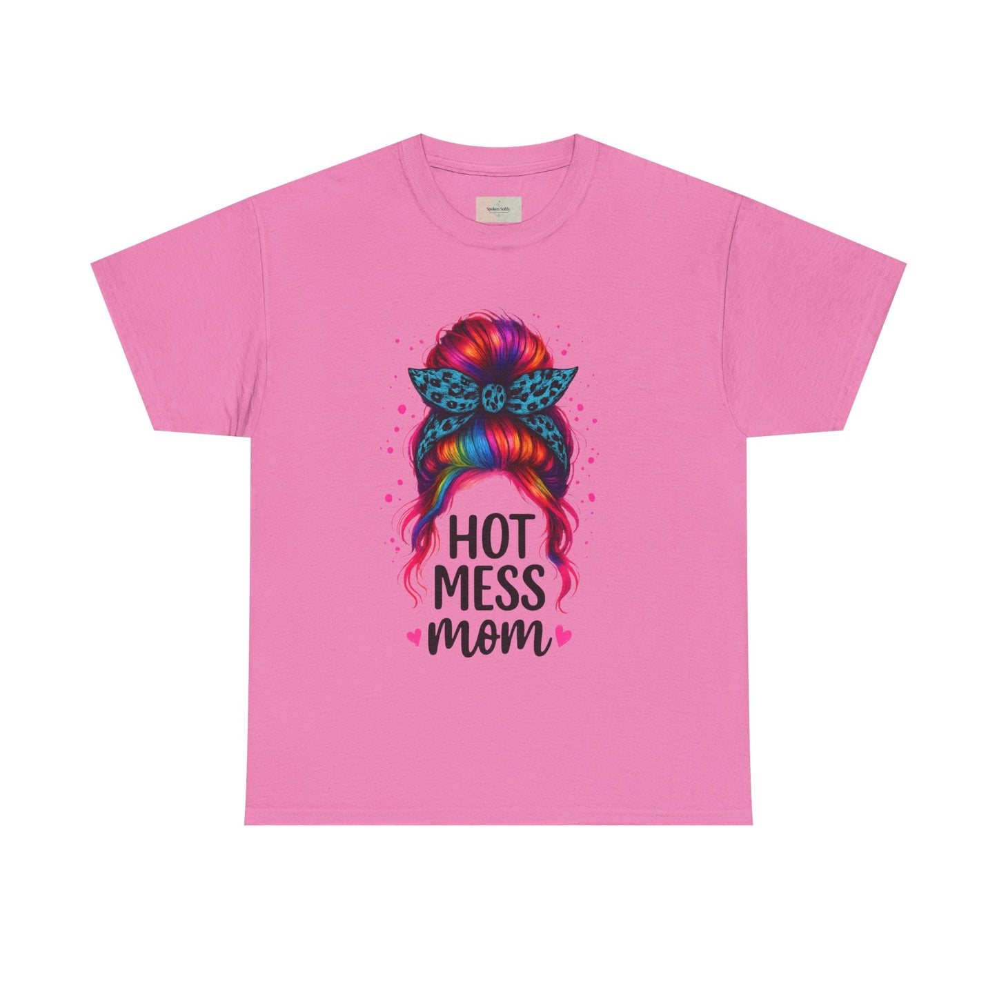 Hot Mess Mom Unisex Heavy Cotton Tee, Funny Mom Shirt, Gift for Mothers Day, Parody T-Shirt, Casual Wear, Trendy Graphic Tee