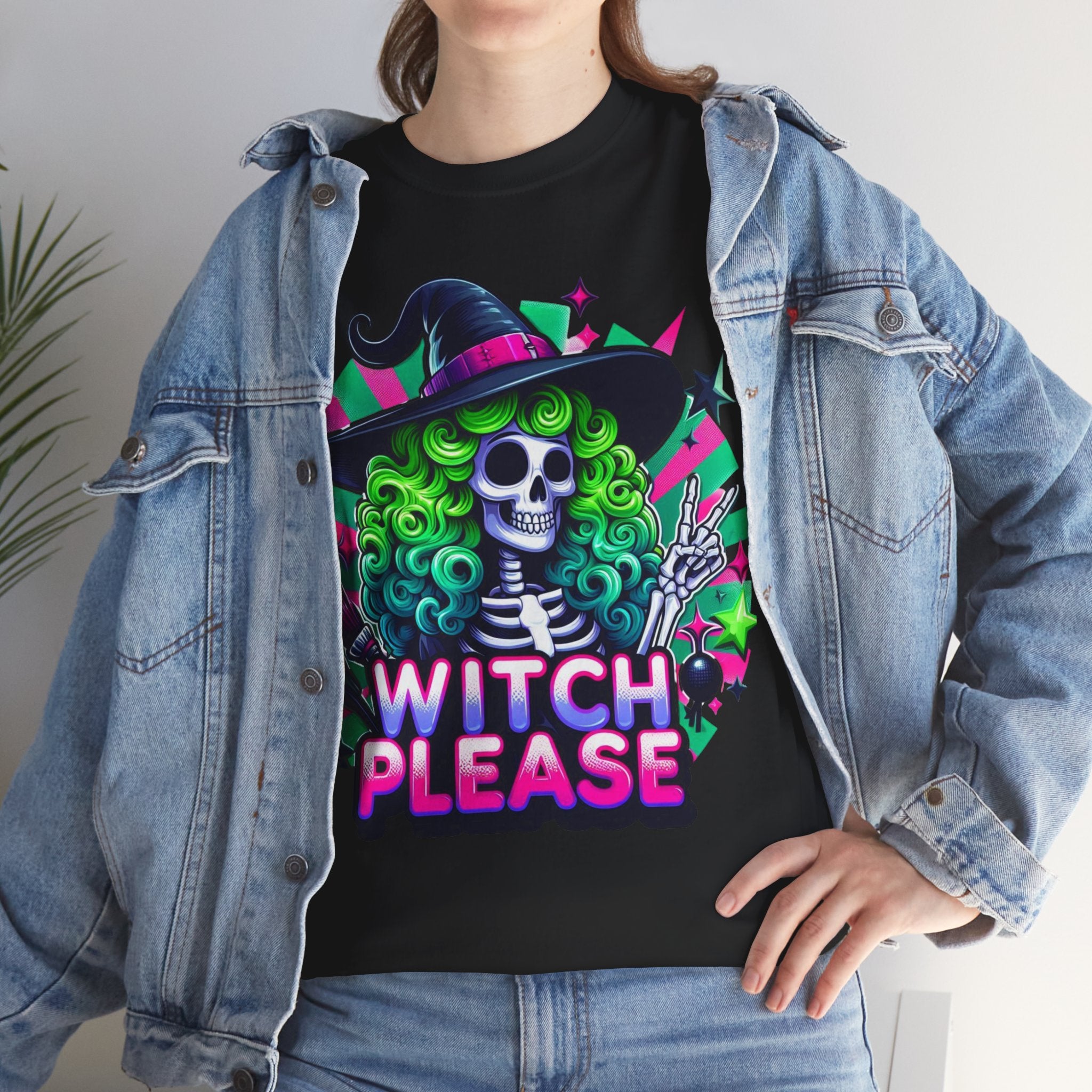 Witch Please Unisex Heavy Cotton Tee, Halloween Shirt, Spooky T-shirt, Unique Gift for Witches, Witchy Apparel