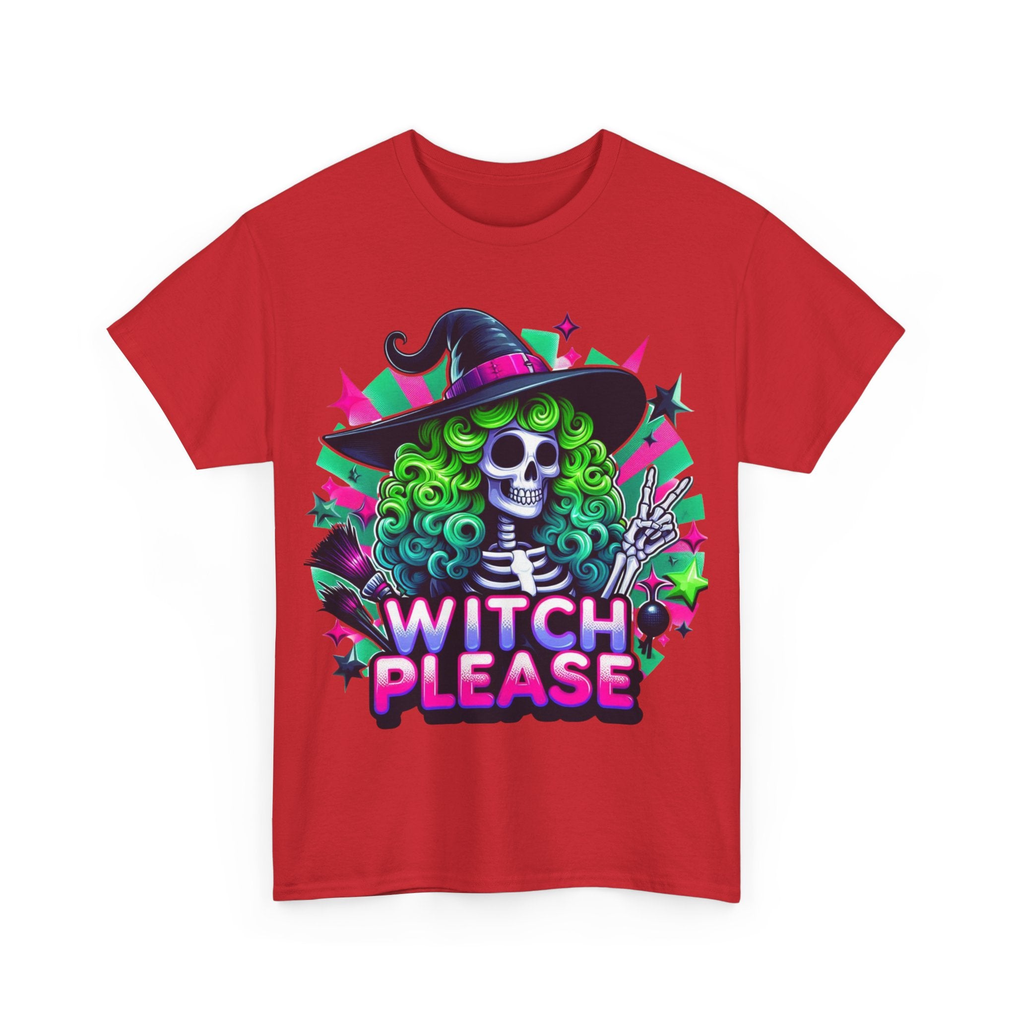 Witch Please Unisex Heavy Cotton Tee, Halloween Shirt, Spooky T-shirt, Unique Gift for Witches, Witchy Apparel