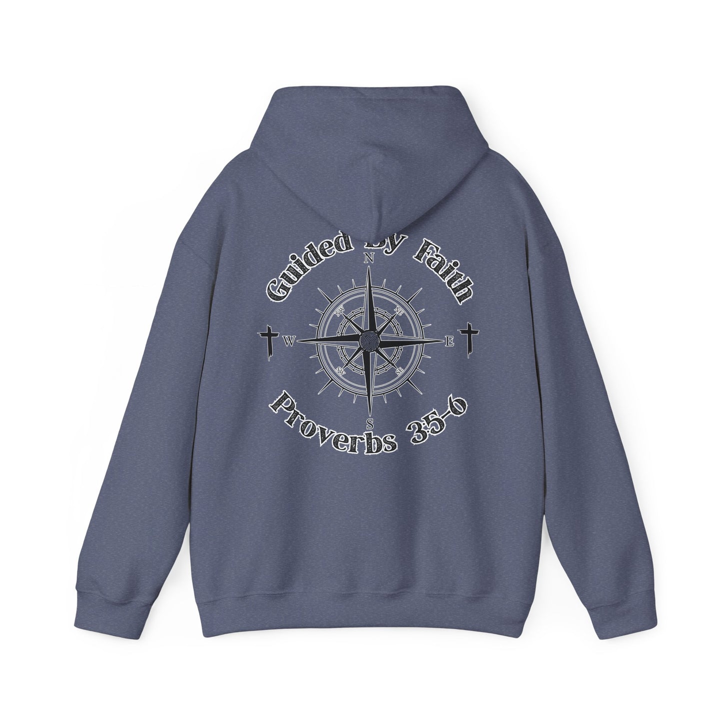 Faith Compass Hoodie – “Guided by Faith” Proverbs 3:5-6 Pullover, Christian Hoodie, Inspirational Scripture Sweatshirt, Unisex Religious Apparel