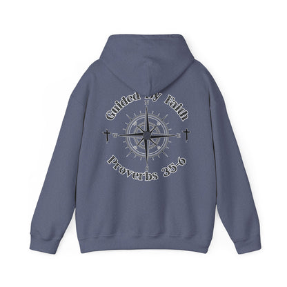 Faith Compass Hoodie – “Guided by Faith” Proverbs 3:5-6 Pullover, Christian Hoodie, Inspirational Scripture Sweatshirt, Unisex Religious Apparel