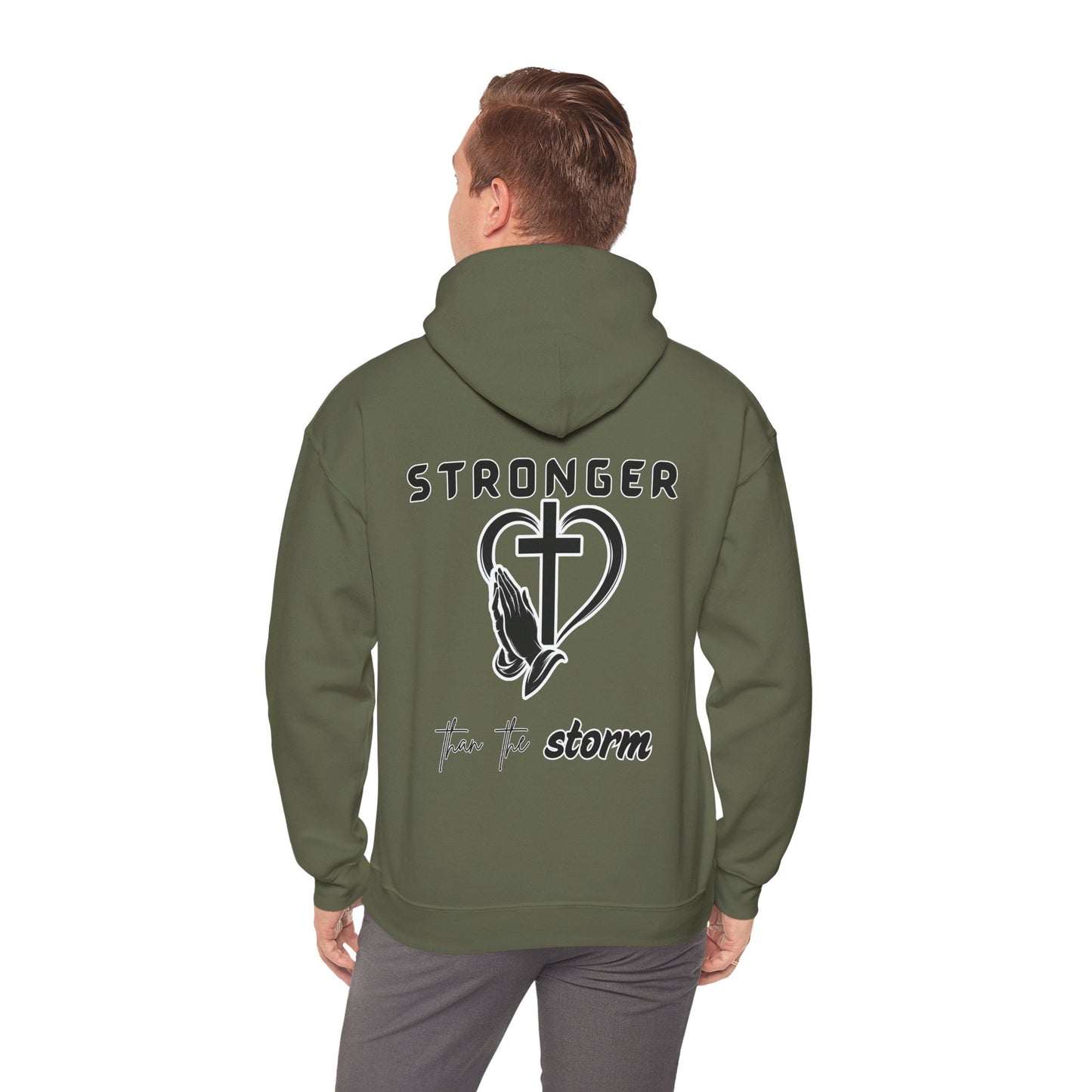 Stronger Than the Storm Hoodie – Faith-Inspired Unisex Pullover, Christian Hoodie with Motivational Quote, Spiritual Gift, Everyday Comfort Wear