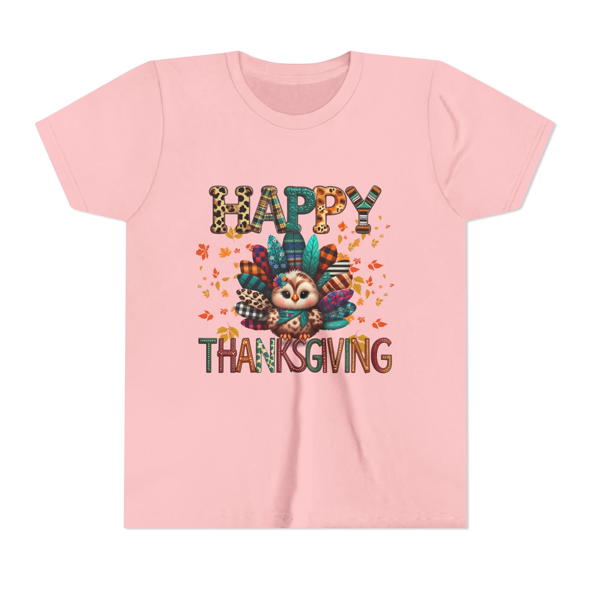 Thanksgiving Turkey Youth Tee, Kids Holiday Shirt, Autumn Graphic Tee, Family Thanksgiving Outfit, Cute Fall Apparel