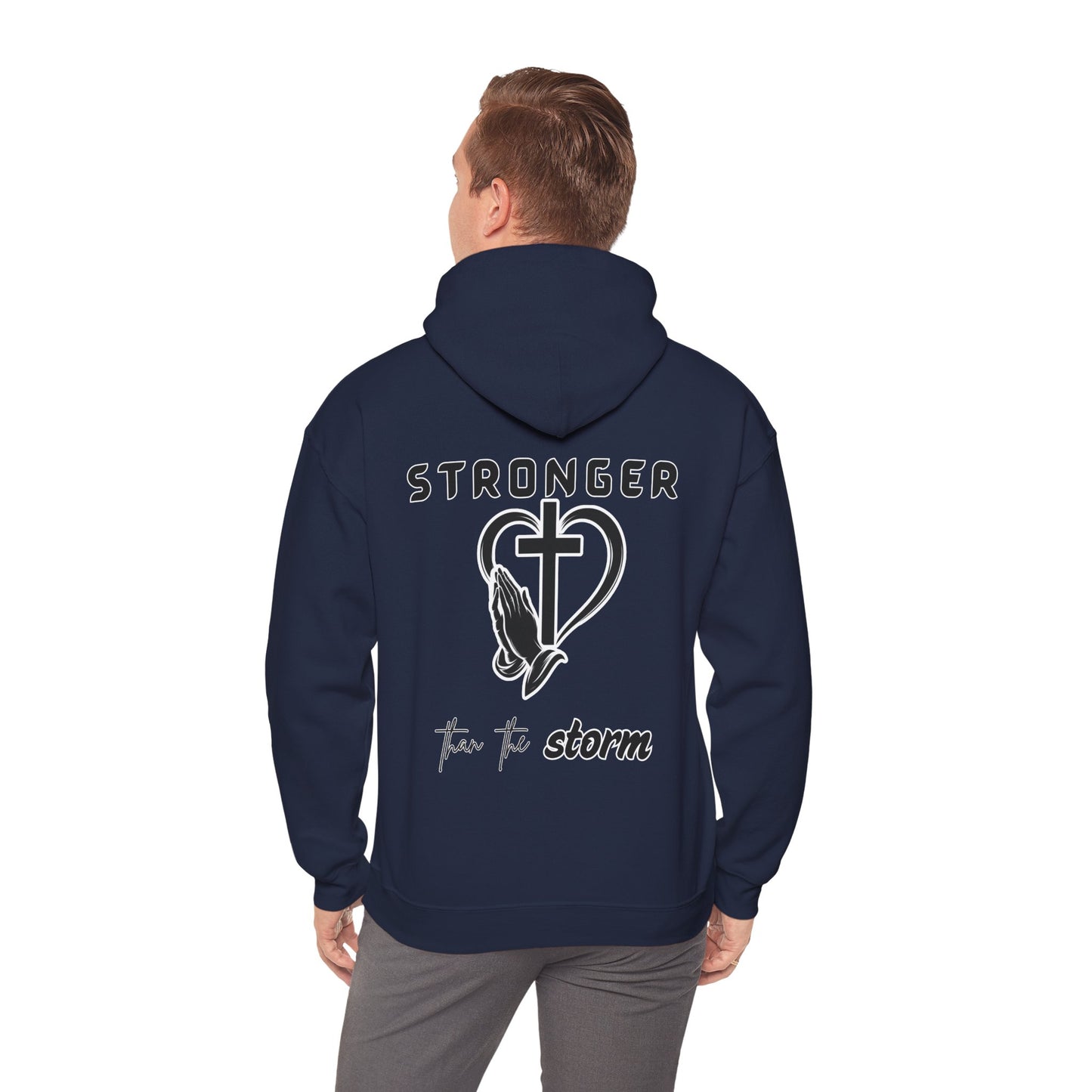 Stronger Than the Storm Hoodie – Faith-Inspired Unisex Pullover, Christian Hoodie with Motivational Quote, Spiritual Gift, Everyday Comfort Wear