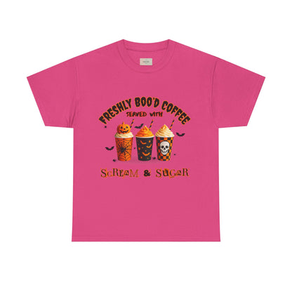 Halloween Coffee Tee, Fun Graphic T-Shirt, Unisex Shirt for Pumpkin Spice Lovers, Spooky Season Apparel, Boo-tiful Halloween Gift