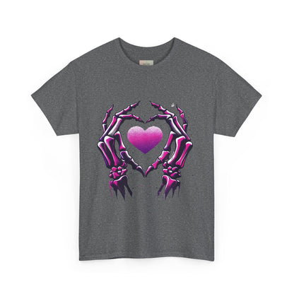 Skeleton Hands Heart Unisex Tee | Halloween Shirt, Gift for Gothic Lovers, Alternative Fashion, Casual Wear, Unique Graphic Tee