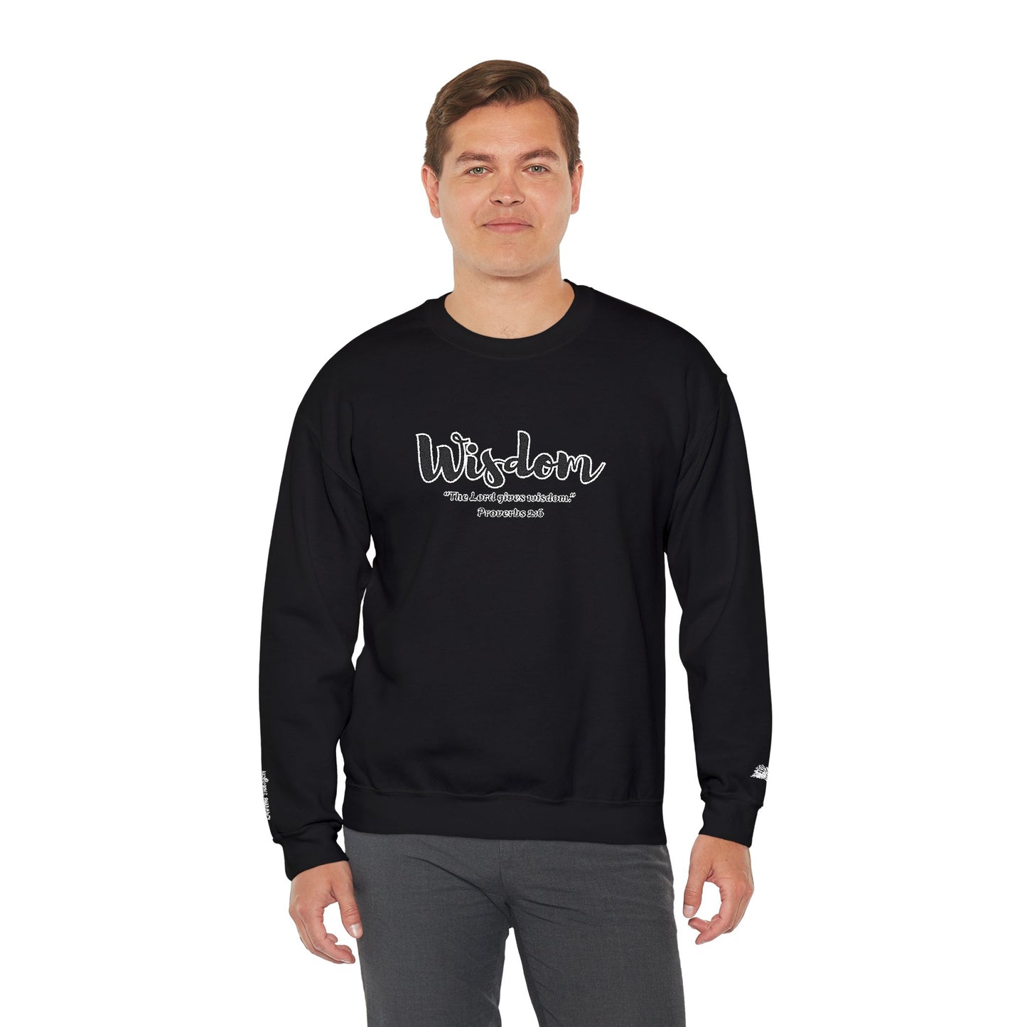 Wisdom Sweatshirt – “The Lord Gives Wisdom” Christian Crewneck, Inspirational Faith-Based Pullover, Cozy Unisex Apparel, Encouraging Gift for Believers