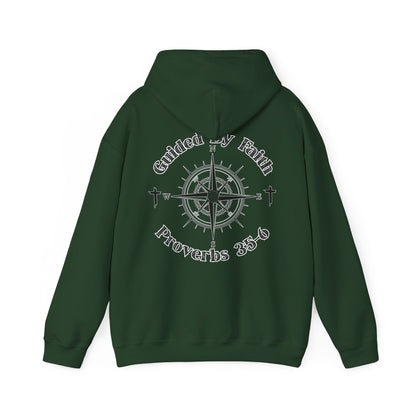 Faith Compass Hoodie – “Guided by Faith” Proverbs 3:5-6 Pullover, Christian Hoodie, Inspirational Scripture Sweatshirt, Unisex Religious Apparel
