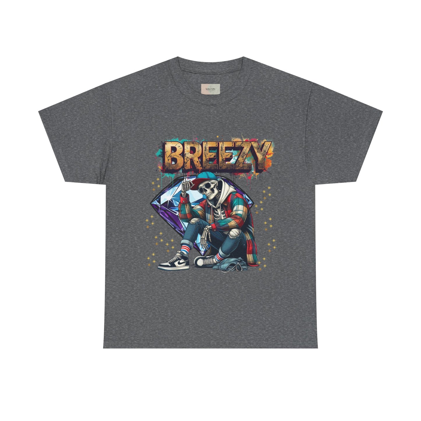 Urban Art Unisex Tee - 'BREEZY' Graphic, Hip-Hop Fashion, Streetwear Style, Casual Attire, Gift for Teens, Festival Outfit