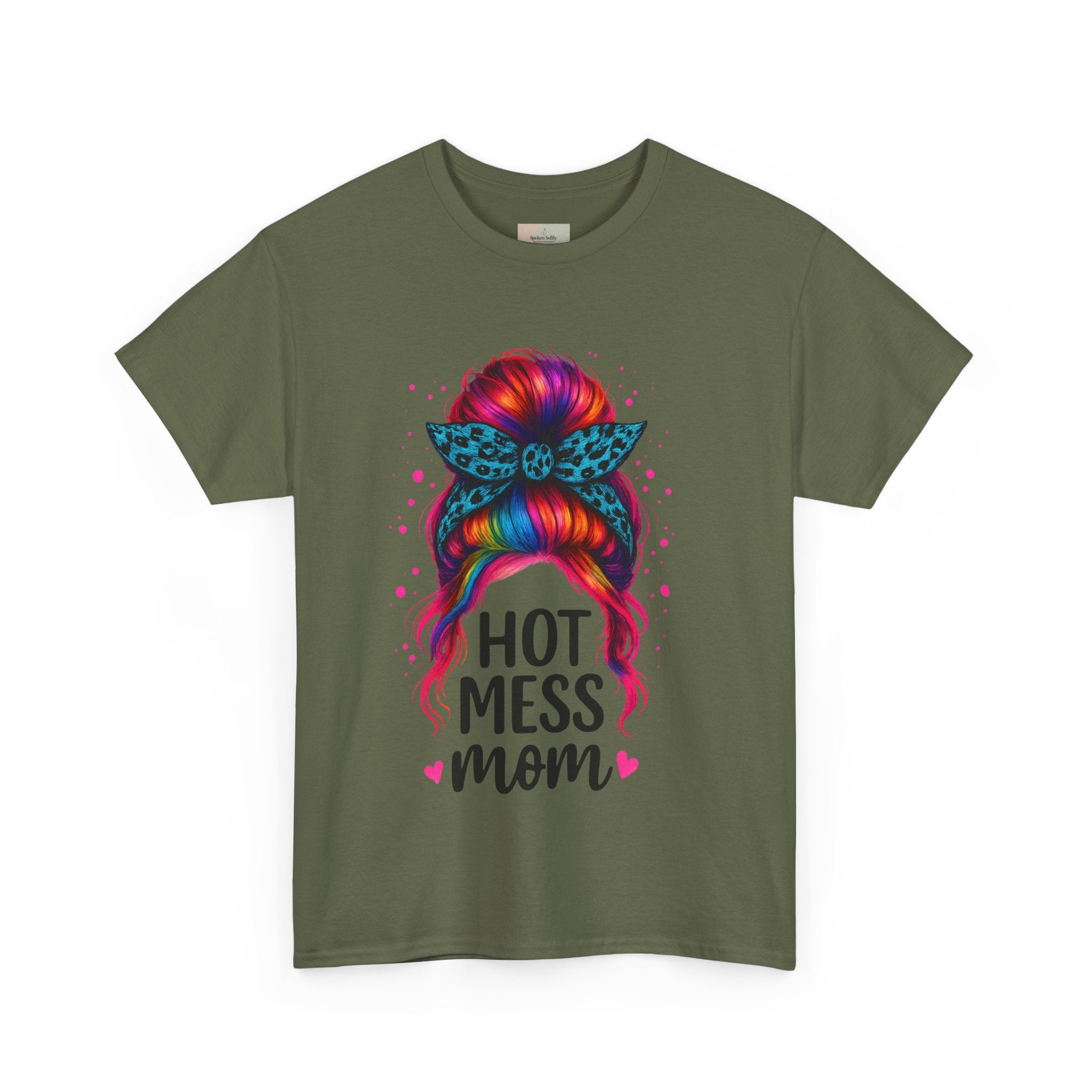Hot Mess Mom Unisex Heavy Cotton Tee, Funny Mom Shirt, Gift for Mothers Day, Parody T-Shirt, Casual Wear, Trendy Graphic Tee