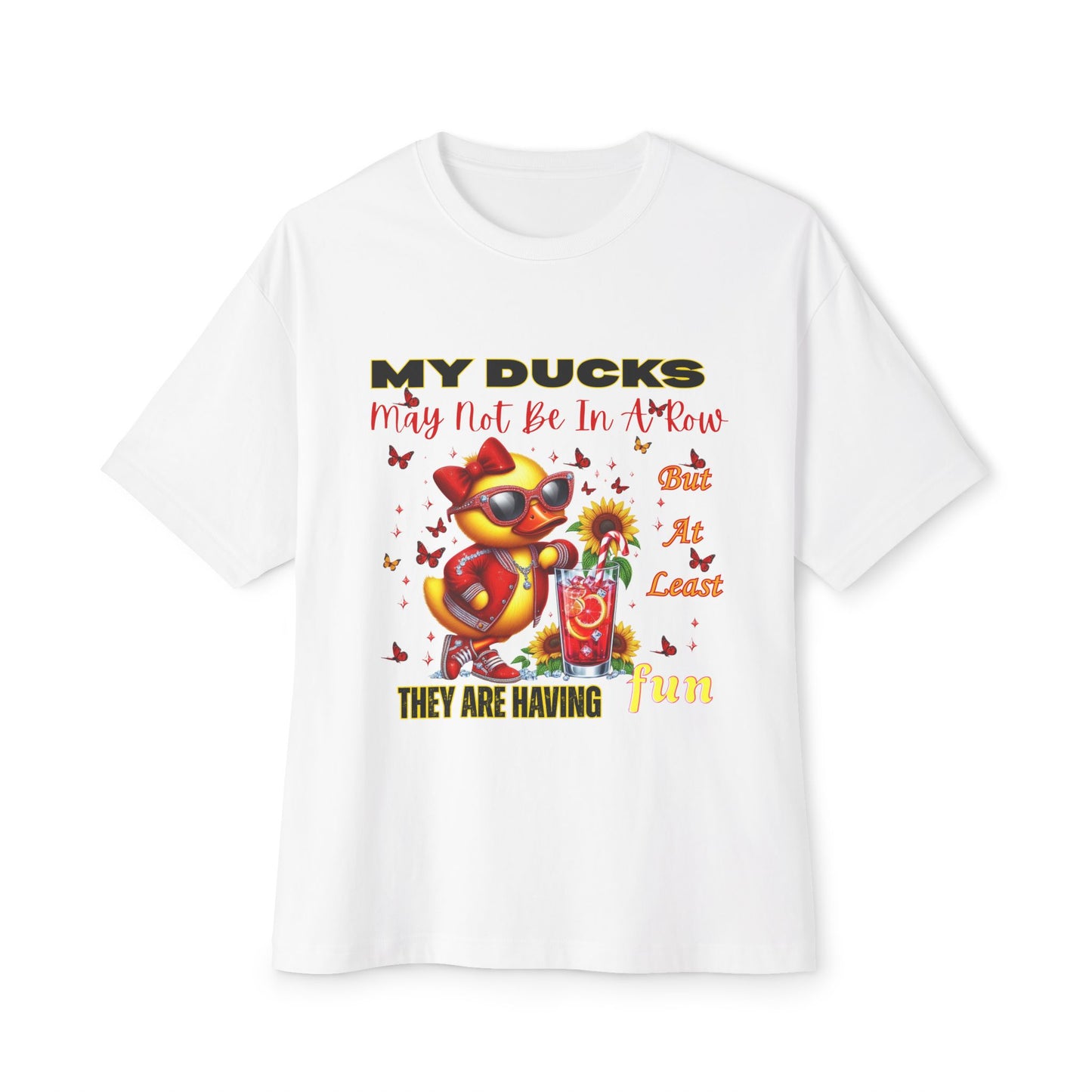 Fun Ducks Graphic Tee - Oversized Tee for Summer Vibes, Gift for Duck Lovers, Beach Days, Casual Wear, Unique Gift Idea