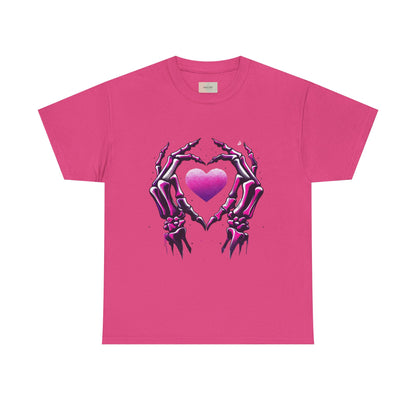 Skeleton Hands Heart Unisex Tee | Halloween Shirt, Gift for Gothic Lovers, Alternative Fashion, Casual Wear, Unique Graphic Tee