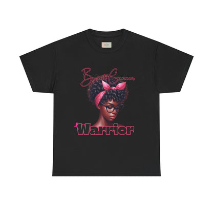 Pink Warrior Breast Cancer Unisex Heavy Cotton Tee, Awareness Shirt, Gift for Survivors, Support Merchandise, Inspirational Apparel
