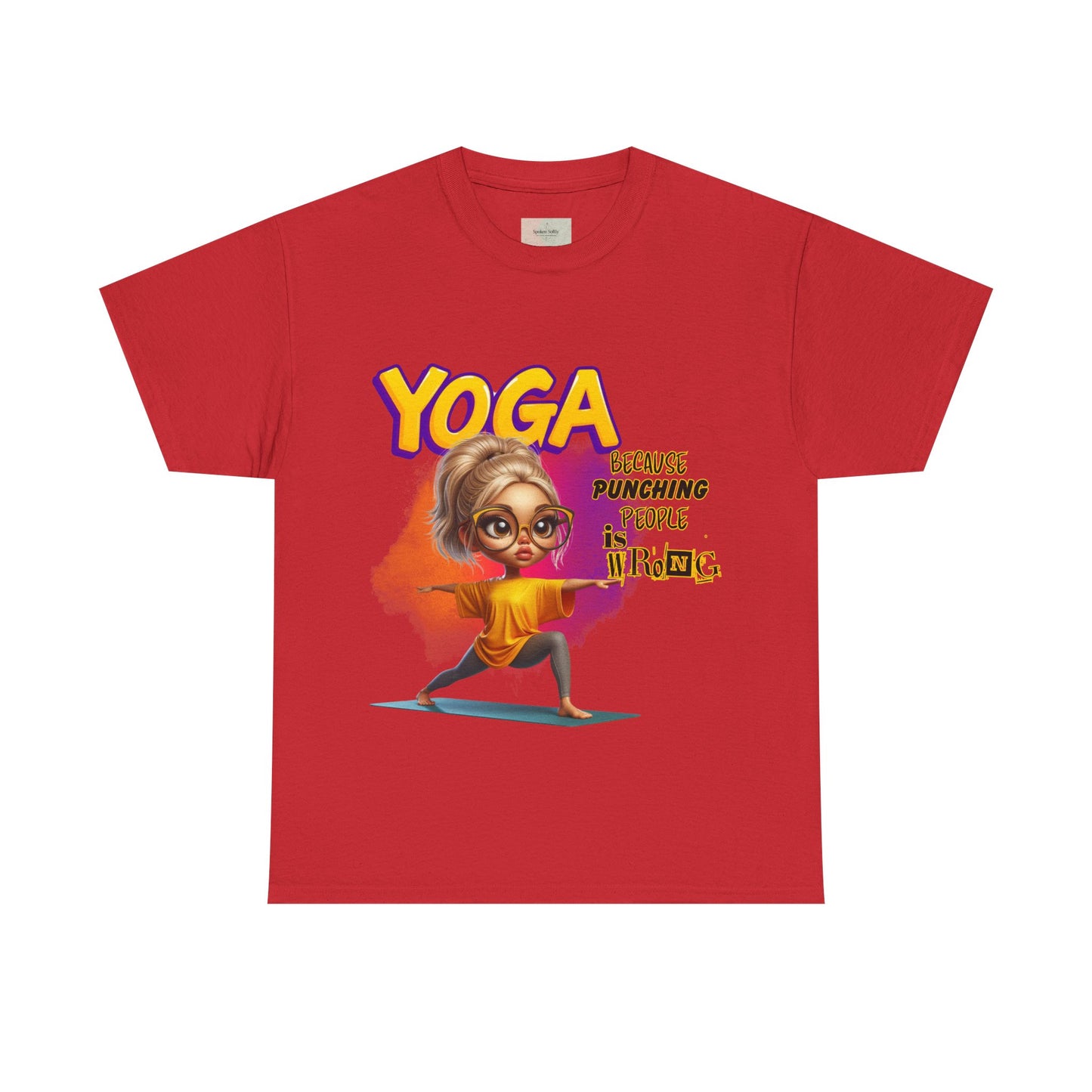Yoga Humor Unisex Heavy Cotton Tee, Funny Yoga Shirt, Gift for Yogis, Relaxation Tee, Quirky Exercise Apparel