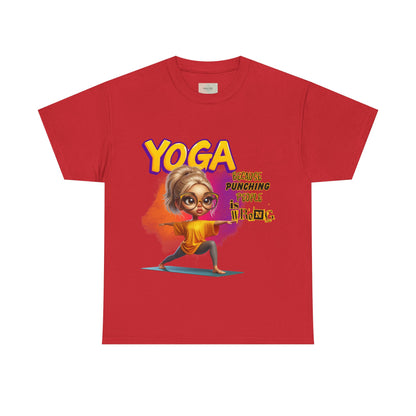 Yoga Humor Unisex Heavy Cotton Tee, Funny Yoga Shirt, Gift for Yogis, Relaxation Tee, Quirky Exercise Apparel