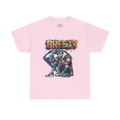 Urban Art Unisex Tee - 'BREEZY' Graphic, Hip-Hop Fashion, Streetwear Style, Casual Attire, Gift for Teens, Festival Outfit