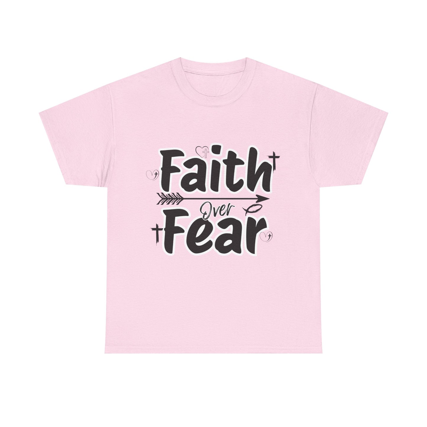 Faith Over Fear Unisex Heavy Cotton Tee, Inspirational T-Shirt, Motivational Apparel, Christian Gift, Everyday Wear, Faith-Based Fashion