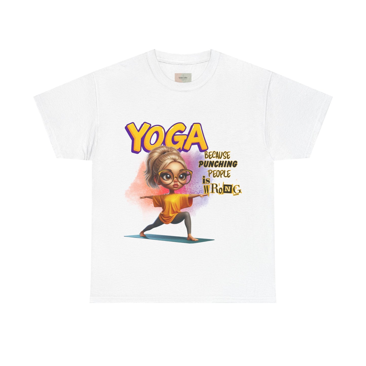 Yoga Humor Unisex Heavy Cotton Tee, Funny Yoga Shirt, Gift for Yogis, Relaxation Tee, Quirky Exercise Apparel