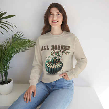 Fall-themed Crewneck Sweatshirt, Cozy Fall Fashion, Pumpkin Design, Perfect for Autumn, Unisex Sweatshirt, Book Lover Gift
