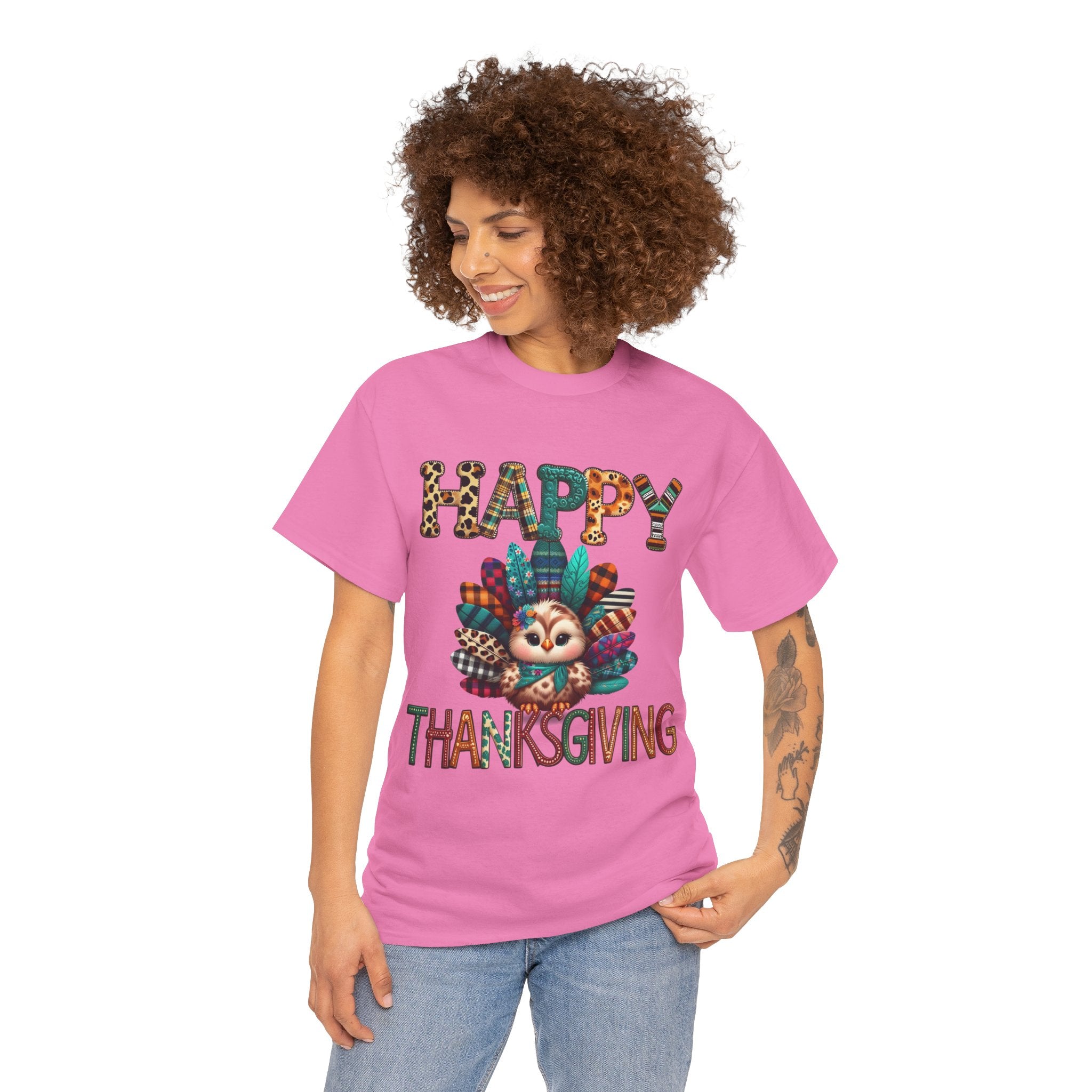 Thanksgiving Turkey T-Shirt, Unisex Heavy Cotton Tee for Fall, Family Gatherings, Holiday Celebrations, Cute Graphic Tee, Turkey Day Shirt