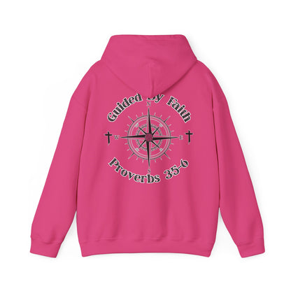 Faith Compass Hoodie – “Guided by Faith” Proverbs 3:5-6 Pullover, Christian Hoodie, Inspirational Scripture Sweatshirt, Unisex Religious Apparel