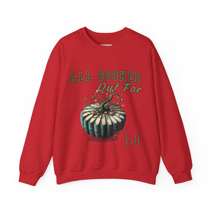 Fall-themed Crewneck Sweatshirt, Cozy Fall Fashion, Pumpkin Design, Perfect for Autumn, Unisex Sweatshirt, Book Lover Gift