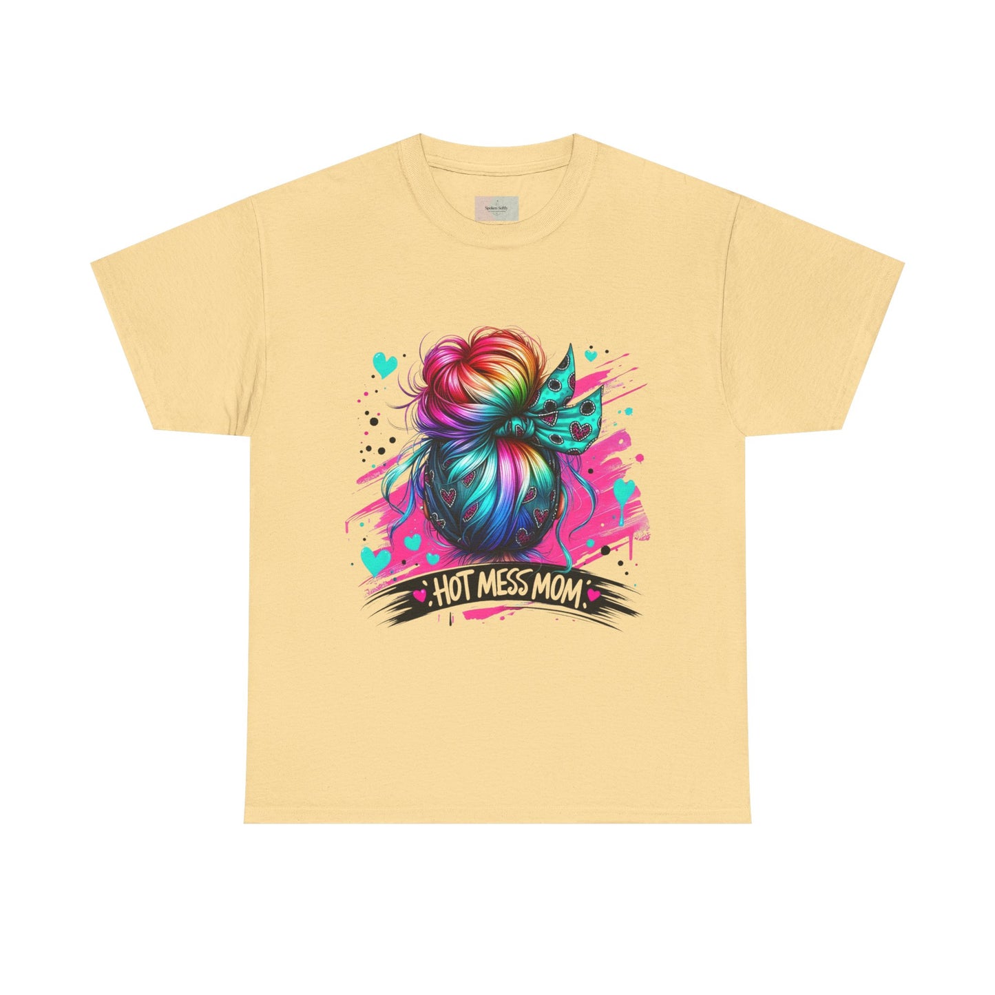 Colorful Hot Mess Mom Tee - Fun Gift, Casual Wear, Mother's Day, Parenting Humor, Family Gatherings