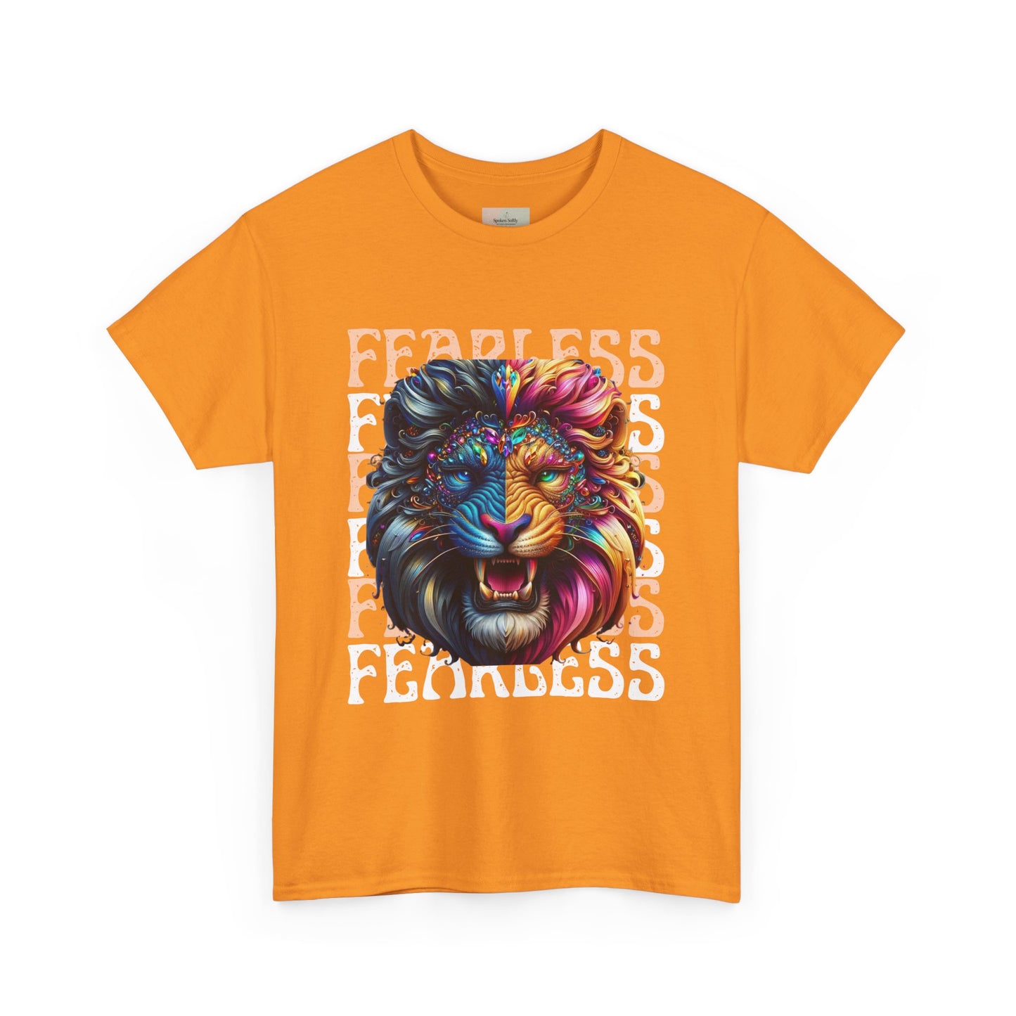 Colorful Lion Unisex Heavy Cotton Tee, Animal Lovers Gift, Unique Tee for Men and Women, Casual Wear, Graphic T-Shirt