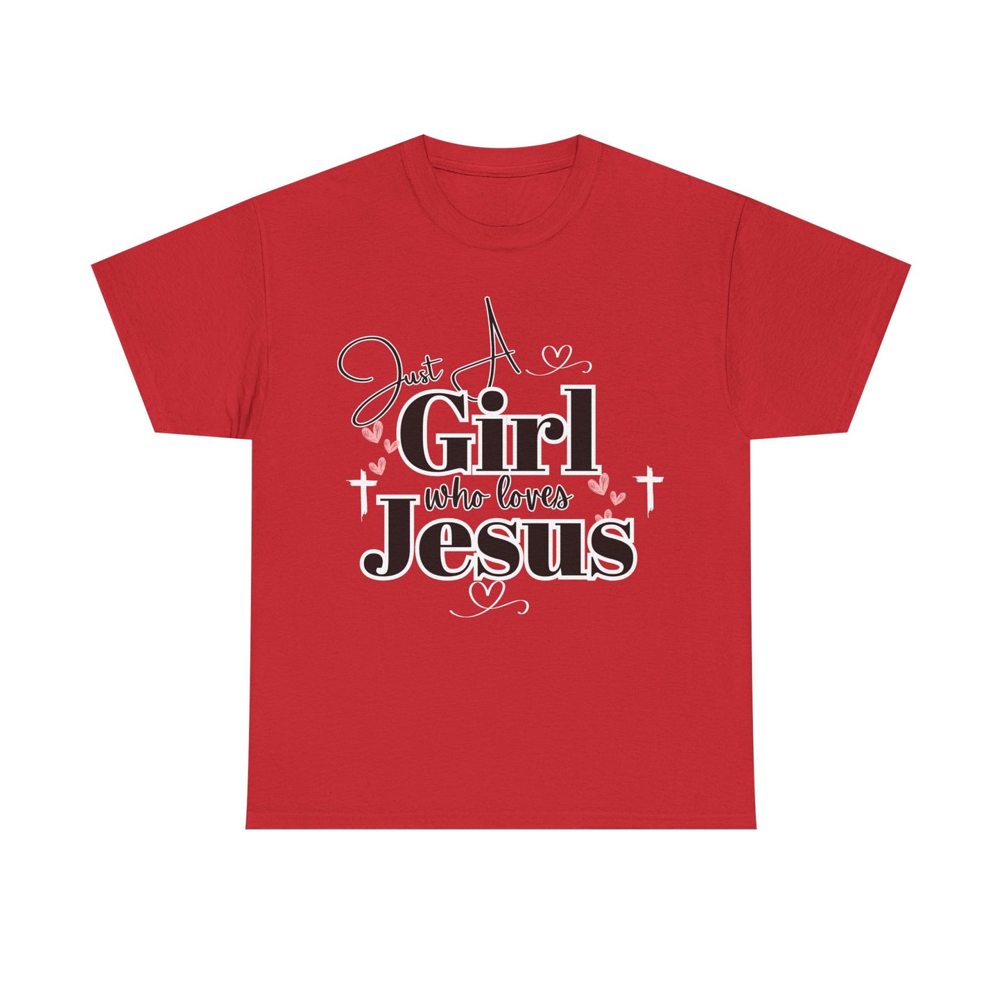 Just a Girl Who Loves Jesus Tee - Faith-Based Cotton Shirt, Christian Apparel, Perfect Gift for Church, Youth Group, Casual Wear