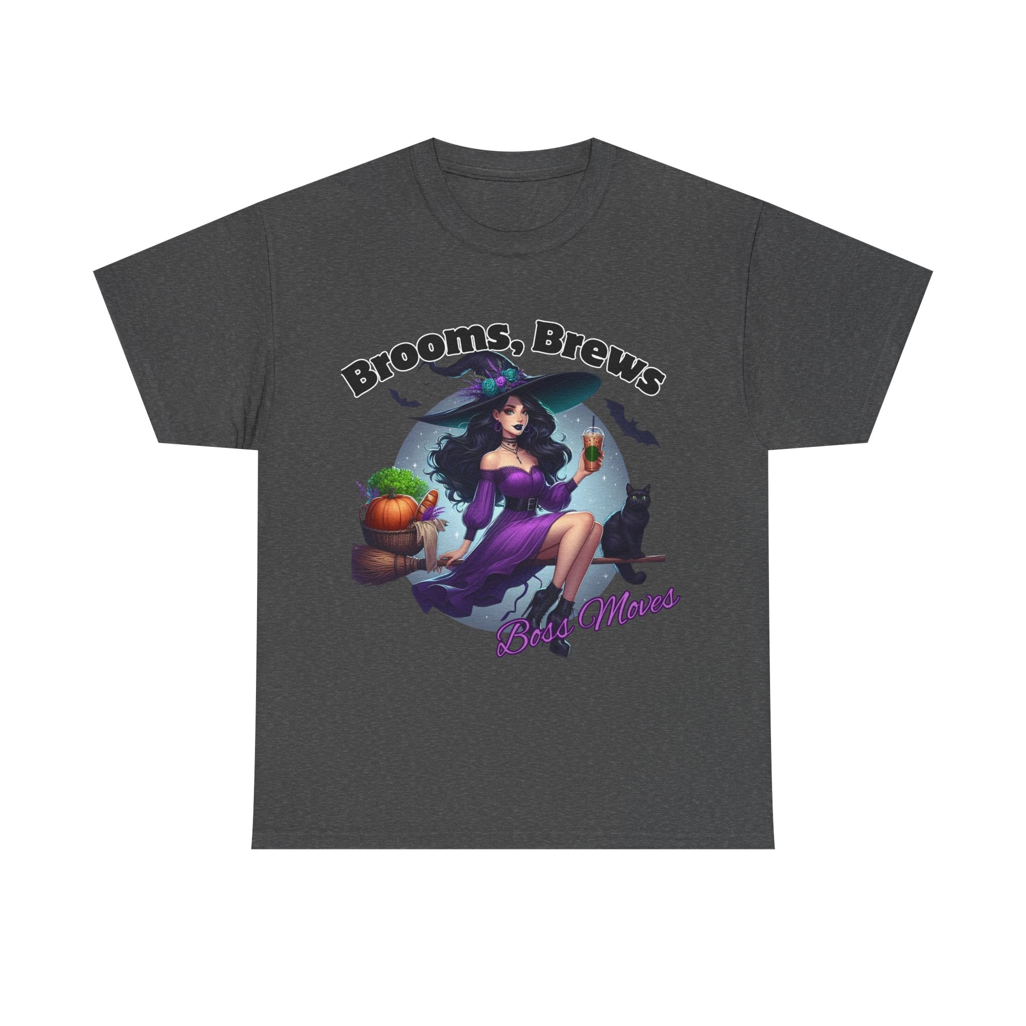 Brooms & Brews Halloween Tee, Unisex Shirt, Witch Craft Tee, Autumn Apparel, Spooky Season Outfit
