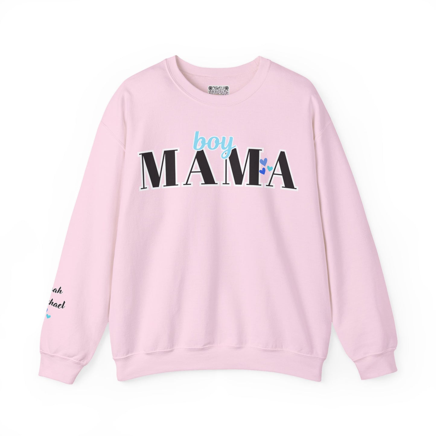 Boy Mama Crewneck Sweatshirt – Cozy Unisex Mom Sweater, Cute Mother’s Day Gift, White Minimalist Mom Life Pullover, New Mom Apparel