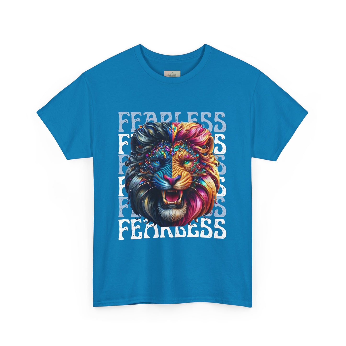 Colorful Lion Unisex Heavy Cotton Tee, Animal Lovers Gift, Unique Tee for Men and Women, Casual Wear, Graphic T-Shirt