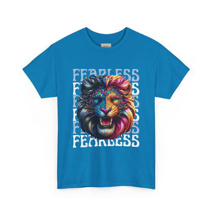 Colorful Lion Unisex Heavy Cotton Tee, Animal Lovers Gift, Unique Tee for Men and Women, Casual Wear, Graphic T-Shirt