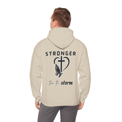 Stronger Than the Storm Hoodie – Faith-Inspired Unisex Pullover, Christian Hoodie with Motivational Quote, Spiritual Gift, Everyday Comfort Wear