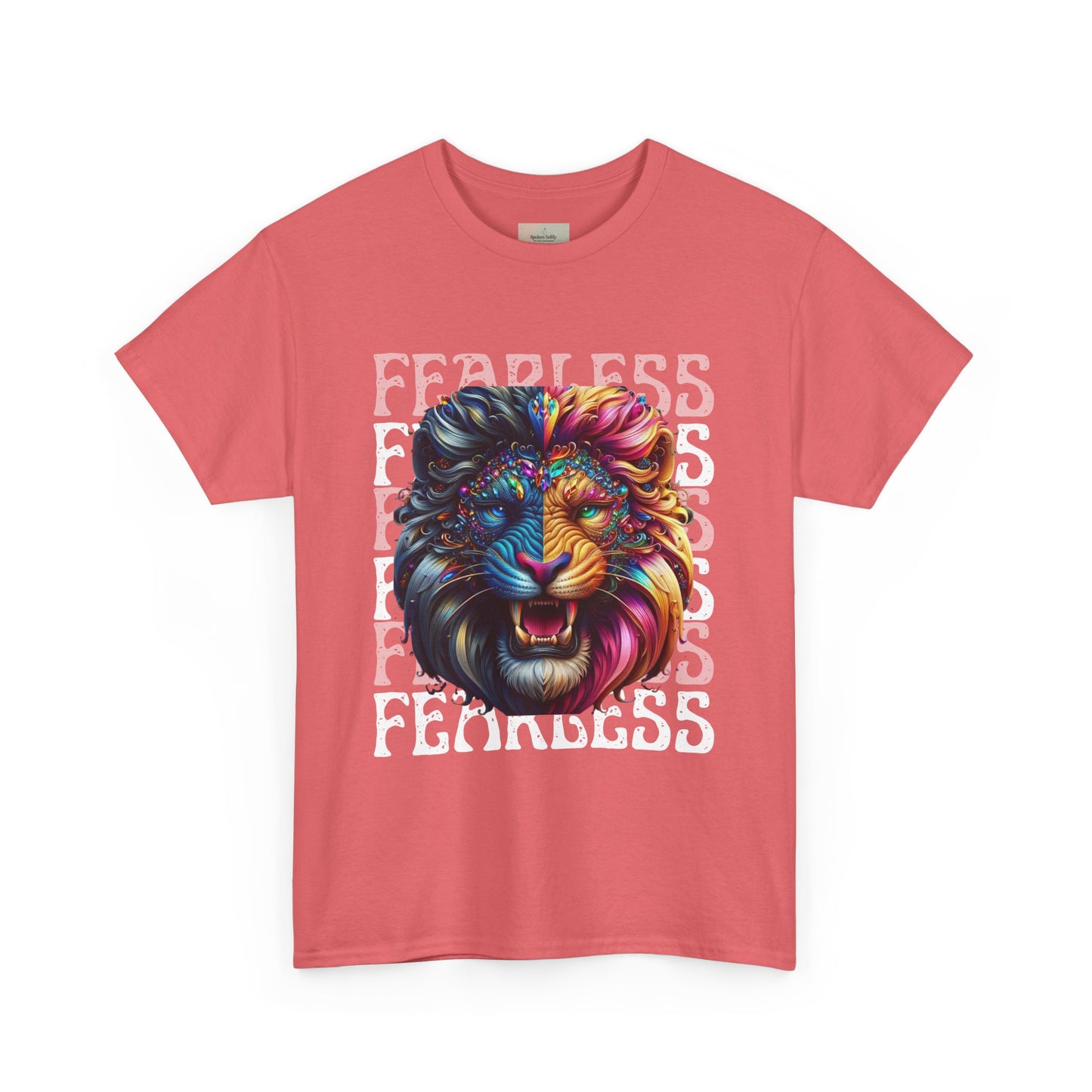 Colorful Lion Unisex Heavy Cotton Tee, Animal Lovers Gift, Unique Tee for Men and Women, Casual Wear, Graphic T-Shirt