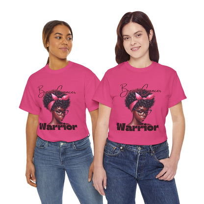 Pink Warrior Breast Cancer Unisex Heavy Cotton Tee, Awareness Shirt, Gift for Survivors, Support Merchandise, Inspirational Apparel